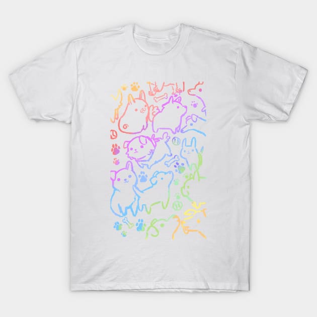 Dog Rainbow T-Shirt by Dragon_doggo